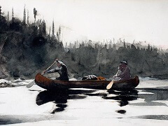 Guides Shooting Rapids by Winslow Homer